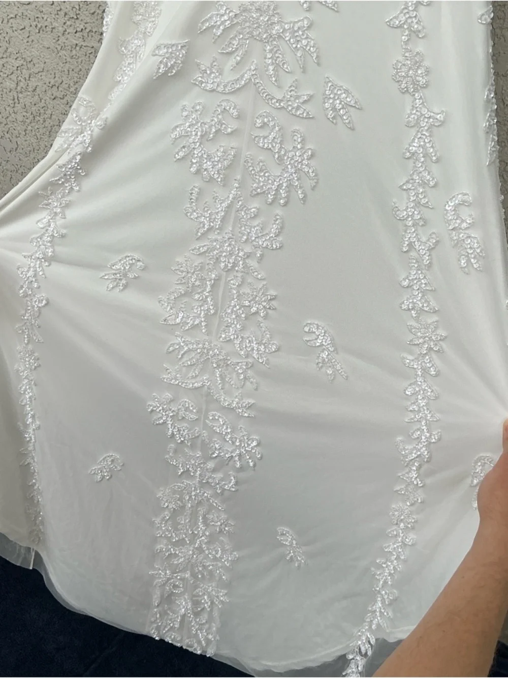 NWT Lulu’s Momentous Love Beaded Bustier Mesh Mermaid Maxi Wedding Dress Large